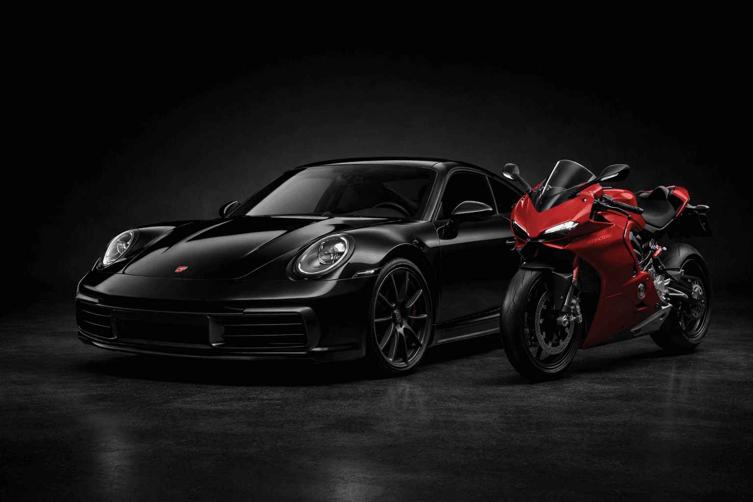 Vehicle with paint protection film installed in a premium studio setting